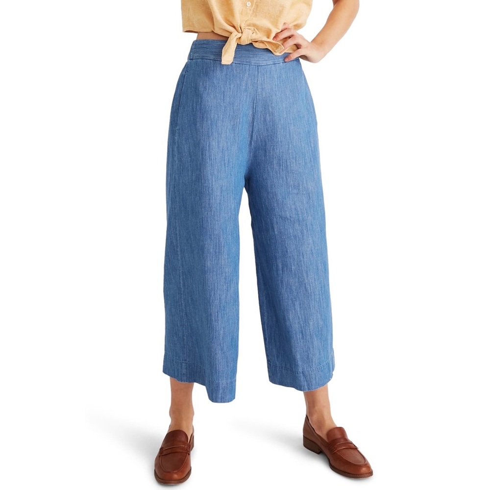 Madewell *WITH TAGS* Huston Chambray Cropped Pants